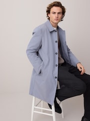 Blue Lightweight Shower Resistant Trench Coat - Image 1 of 6