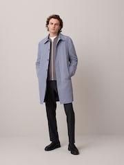 Blue Lightweight Shower Resistant Trench Coat - Image 3 of 6