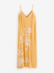 Rockett St George Ochre Yellow Embroidered Slip Dress - Image 9 of 9