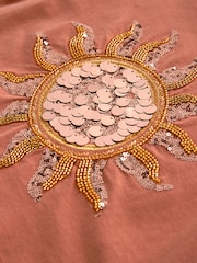 Orange Sequin Sun Fringe 100% Cotton T-Shirt (3-16yrs) - Image 7 of 8