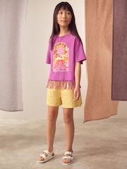 Purple Sequin Butterfly Fringe T-Shirt (3-16yrs) - Image 2 of 8