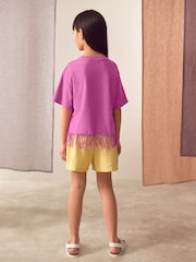 Purple Sequin Butterfly Fringe T-Shirt (3-16yrs) - Image 3 of 8