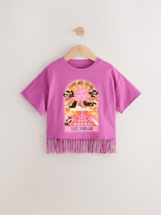 Purple Sequin Butterfly Fringe T-Shirt (3-16yrs) - Image 5 of 8
