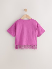 Purple Sequin Butterfly Fringe T-Shirt (3-16yrs) - Image 6 of 8