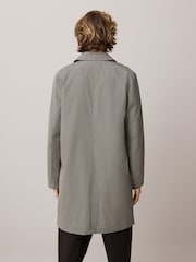 Sage Green Lightweight Shower Resistant Trench Coat - Image 3 of 5