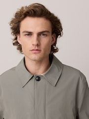 Sage Green Lightweight Shower Resistant Trench Coat - Image 4 of 5