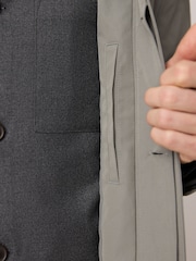 Sage Green Lightweight Shower Resistant Trench Coat - Image 5 of 5