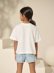 White 100% Cotton Sequin Embroidered Floral Print T-Shirt (3-16yrs) - Image 3 of 4