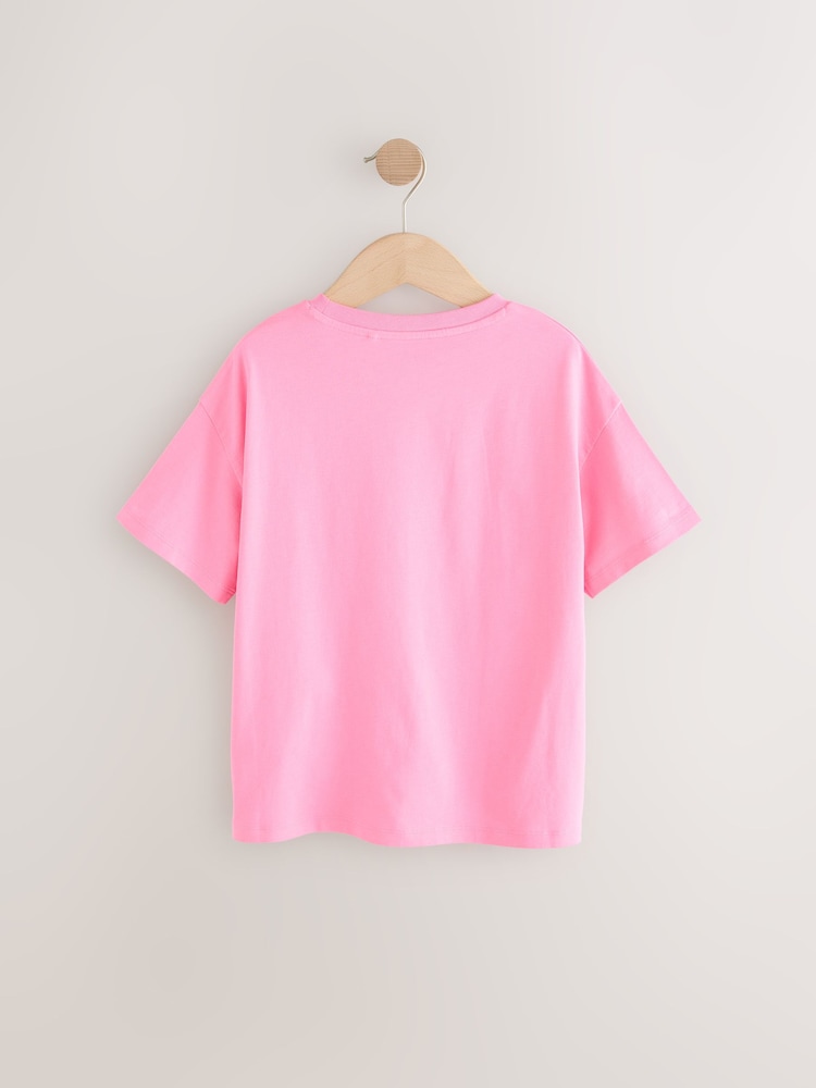 Pink Oversized Sequin Graphic Print T-Shirt (3-16yrs) - Image 6 of 8