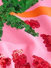 Pink Oversized Sequin Graphic Print T-Shirt (3-16yrs) - Image 7 of 8