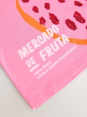 Pink Oversized Sequin Graphic Print T-Shirt (3-16yrs) - Image 8 of 8