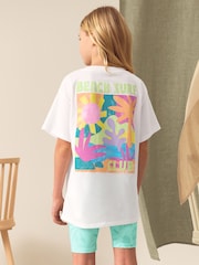 Blue Oversized T-Shirt And Cycle Shorts Top & Shorts Set (3-16yrs) - Image 1 of 9