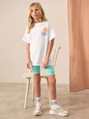 Blue Oversized T-Shirt And Cycle Shorts Top & Shorts Set (3-16yrs) - Image 2 of 9