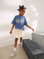 Navy/White Oversized T-Shirt and Bubble 100% Cotton Skirt Set (3-16yrs) - Image 1 of 12