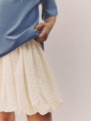 Navy/White Oversized T-Shirt and Bubble 100% Cotton Skirt Set (3-16yrs) - Image 7 of 12