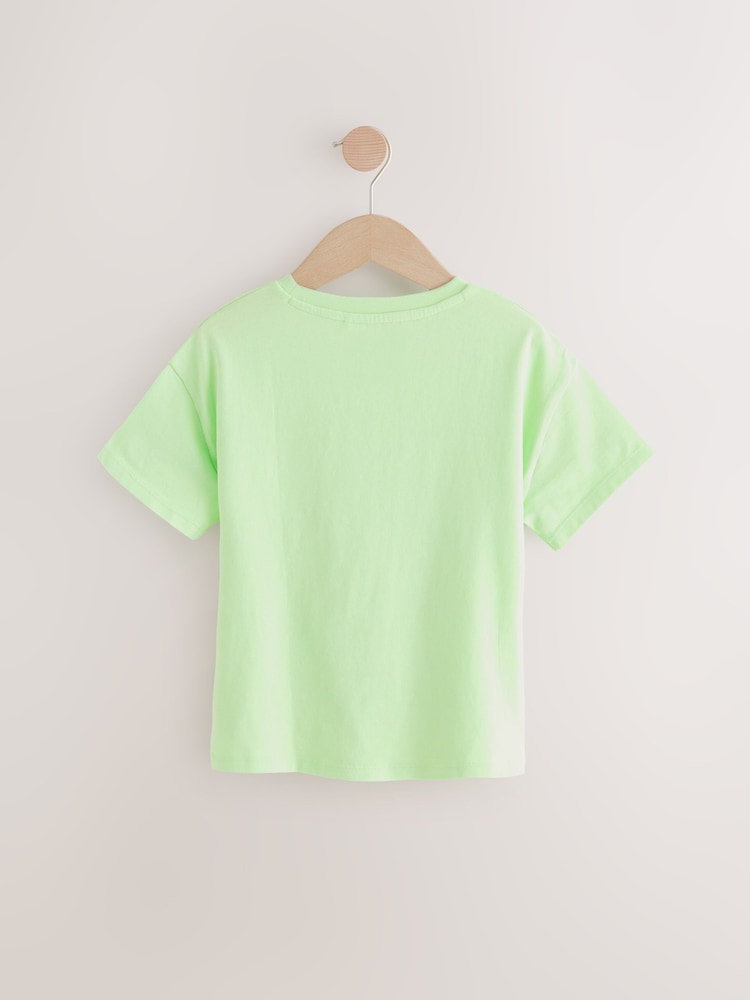 Lime Green Oversized Sequin Graphic Print T-Shirt (3-16yrs) - Image 7 of 9