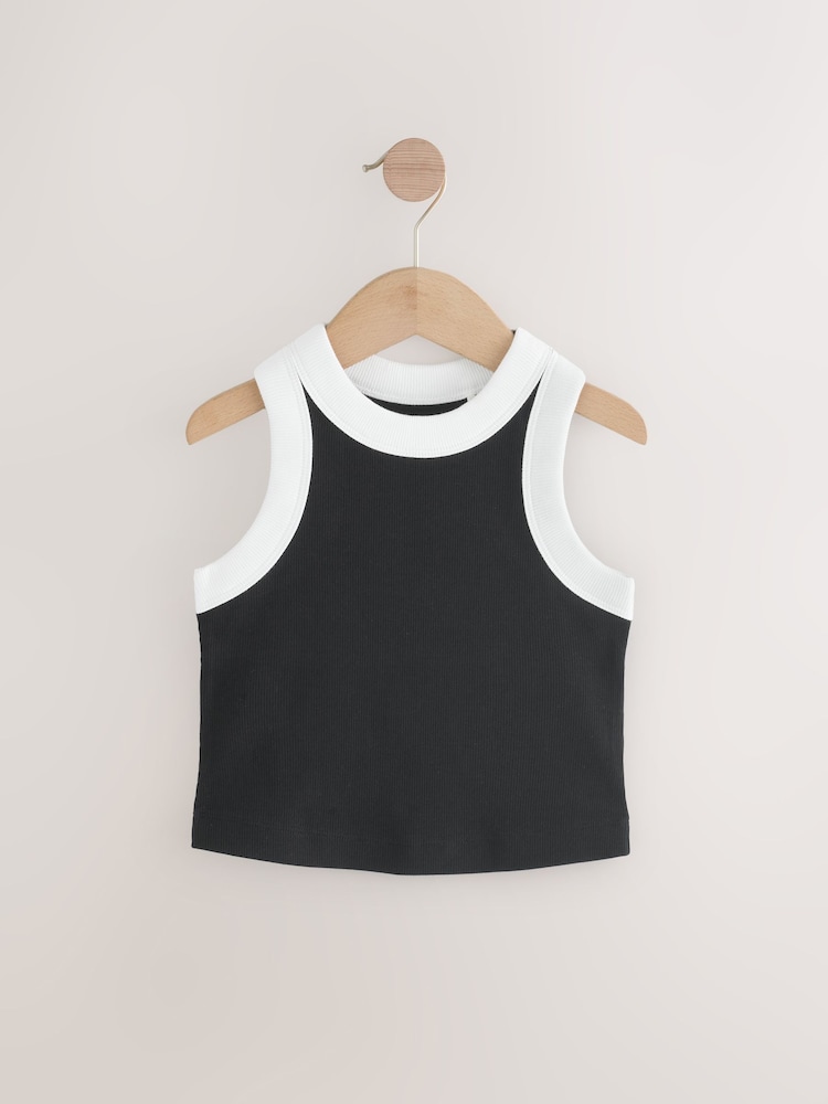 Black Rib Vest (3-16yrs) - Image 1 of 4