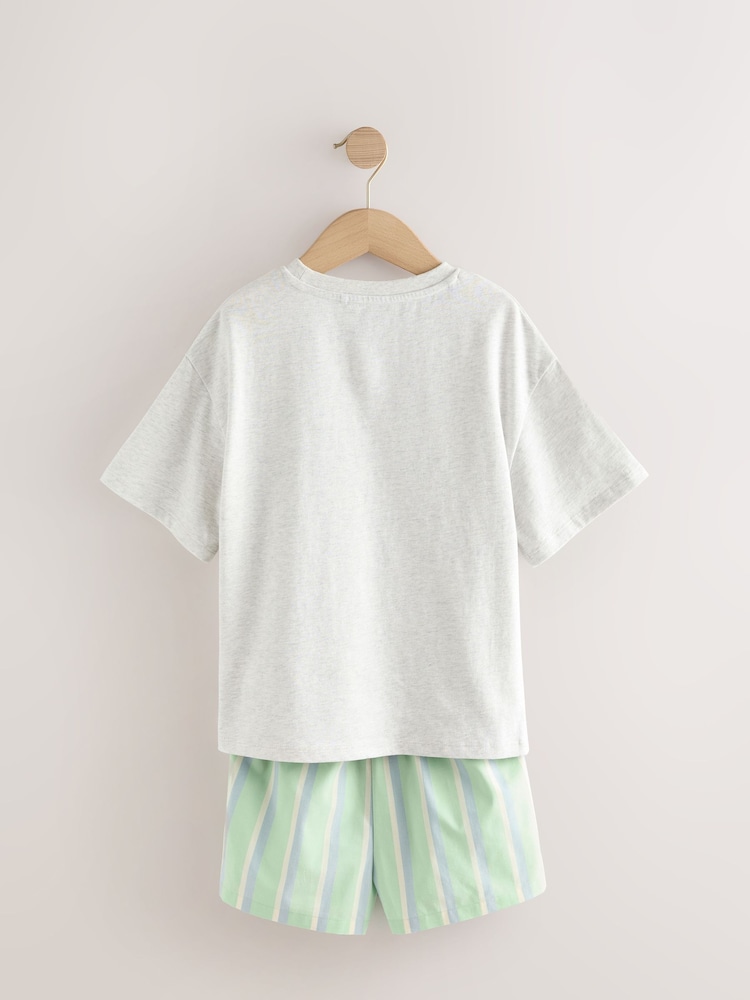Grey Sports Oversized 100% Cotton Graphic T-Shirt & Woven Shorts (3-16yrs) - Image 6 of 9