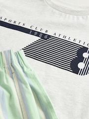 Grey Sports Oversized 100% Cotton Graphic T-Shirt & Woven Shorts (3-16yrs) - Image 9 of 9
