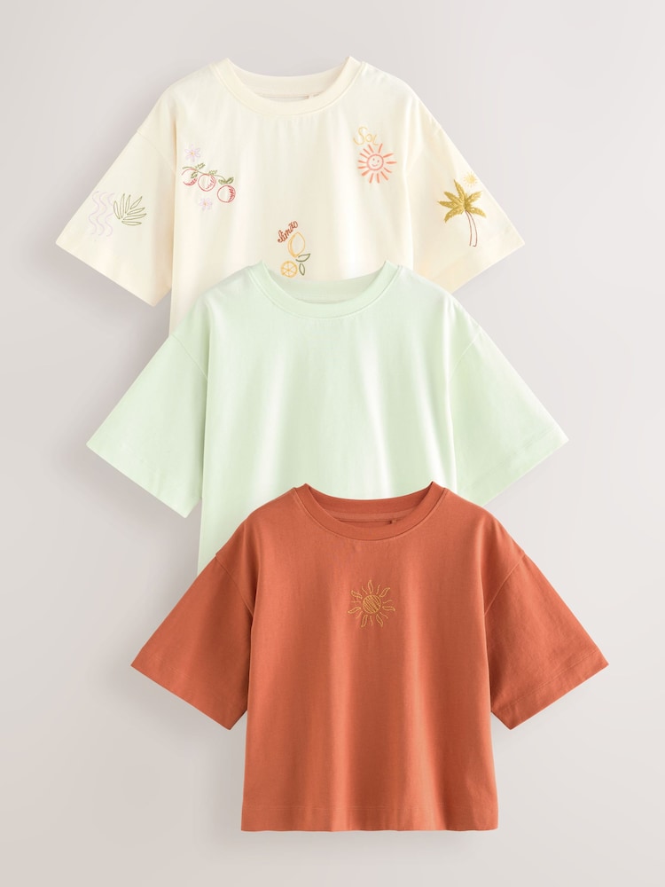 Verde/Naranja/Blanco - Pack de 3 camisetas con motivos 100 % algodón (3-16 años) - Imagen 1 de 12 Verde/Naranja/Blanco - Pack de 3 camisetas con motivos 100 % algodón (3-16 años) - Imagen 1 de 12