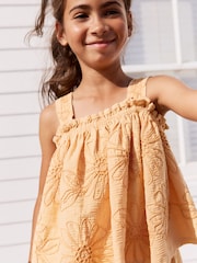 Yellow Floral Embroidered Vest & Shorts Set (3-16yrs) - Image 3 of 7
