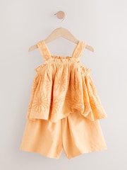 Yellow Floral Embroidered Vest & Shorts Set (3-16yrs) - Image 5 of 7