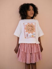 Pink Sequin Sun Top & Lace Skirt Set (3-16yrs) - Image 1 of 9