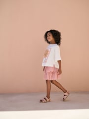 Pink Sequin Sun Top & Lace Skirt Set (3-16yrs) - Image 4 of 9