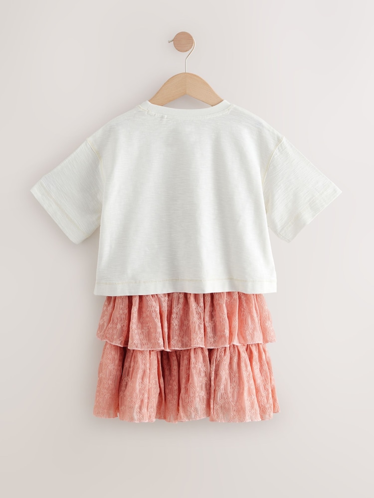 Pink Sequin Sun Top & Lace Skirt Set (3-16yrs) - Image 6 of 9