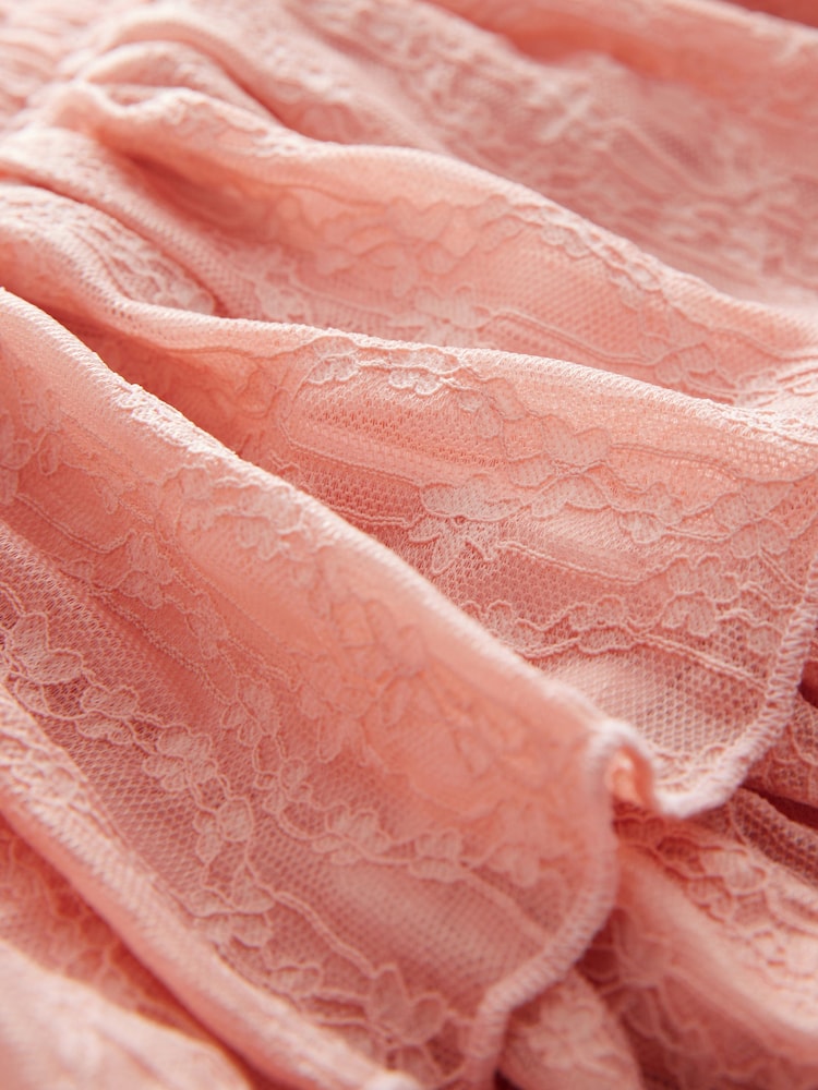 Pink Sequin Sun Top & Lace Skirt Set (3-16yrs) - Image 9 of 9