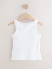White Floral Crochet Rib Vest (3-16yrs) - Image 1 of 4