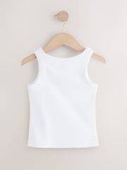 White Floral Crochet Rib Vest (3-16yrs) - Image 2 of 4
