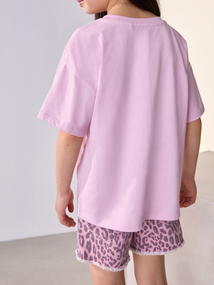 Purple/Green 100% Cotton Motif T-Shirts 3 Pack (3-16yrs) - Image 4 of 11