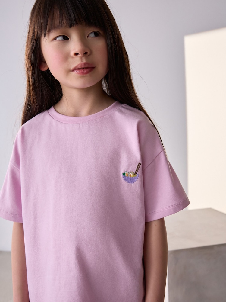 Purple/Green 100% Cotton Motif T-Shirts 3 Pack (3-16yrs) - Image 5 of 11