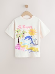 Yellow/Blue Beach Print Oversized T-Shirts 3 Pack (3-16yrs) - Image 2 of 7