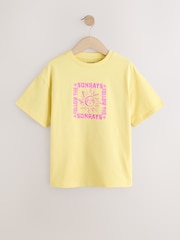 Yellow/Blue Beach Print Oversized T-Shirts 3 Pack (3-16yrs) - Image 5 of 7