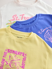 Yellow/Blue Beach Print Oversized T-Shirts 3 Pack (3-16yrs) - Image 7 of 7