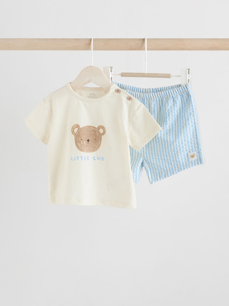 Blue Bear Baby T-Shirt and Shorts Set - Image 1 of 10