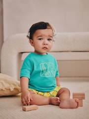 Verde/amarillo - Conjunto de camiseta y pantalón corto para bebé - Imagen 1 de 14