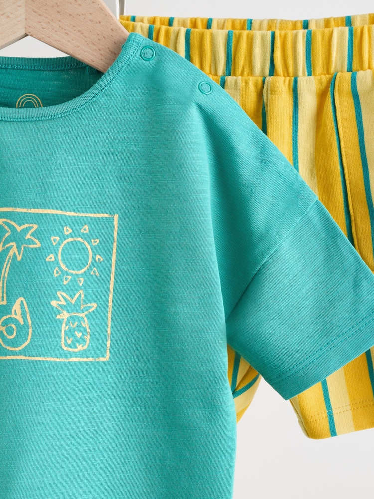 Green/Yellow Baby T-Shirt and Shorts Set - Image 10 of 14