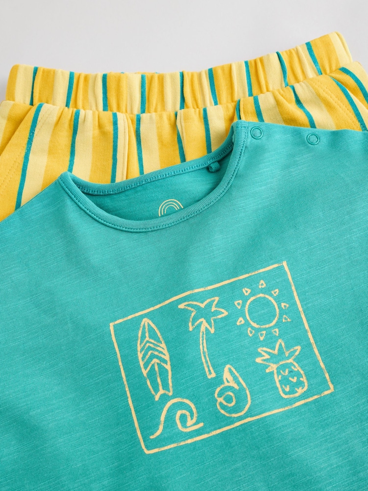 Green/Yellow Baby T-Shirt and Shorts Set - Image 11 of 14