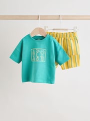 Verde/amarillo - Conjunto de camiseta y pantalón corto para bebé - Imagen 4 de 14