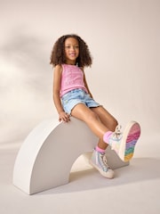 Pink Floral Crochet Rib Vest (3-16yrs) - Image 3 of 3