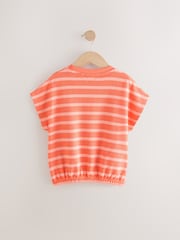 Оранжевый - Textured Stripe Boxy 100% Cotton T-Shirt (3-16yrs) - Изображение 7 из 9