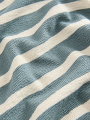 Синий - Textured Stripe Boxy 100% Cotton T-Shirt (3-16yrs) - Изображение 3 из 4