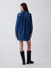 Gap Medium Wash Denim Shift Mini Dress - Image 2 of 4