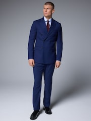 Bright Blue Textured Suit Jacket - Image 2 of 10