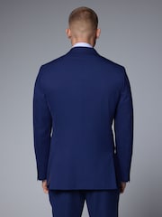 Bright Blue Textured Suit Jacket - Image 3 of 10