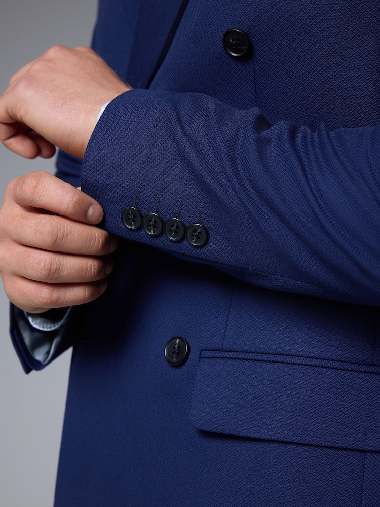 bleu vif - Veste de costume texturée - Image 5 of 10