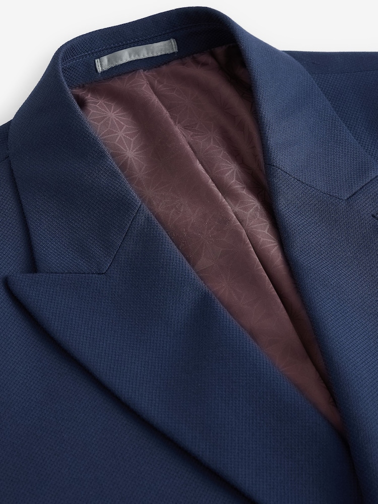 bleu vif - Veste de costume texturée - Image 7 of 10